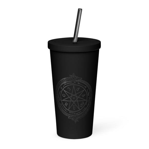 black starbucks cup with straw Nosferatu Orlok's Insulated Tumbler