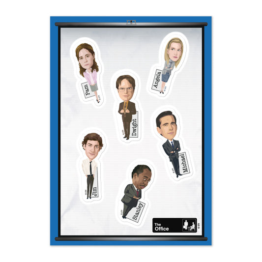 The Office Character Illustration Sticker Sheet