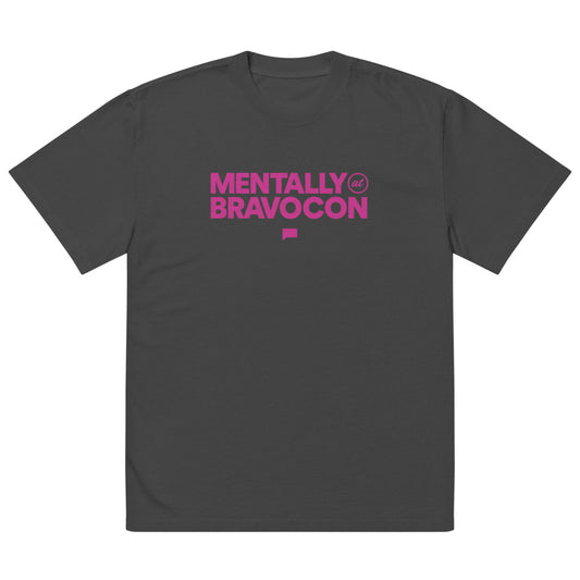 BravoCon 25 Mentally At Bravocon Oversized Faded T-Shirt Faded Black