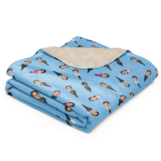 The Office Character Illustration Pattern Sherpa Blanket