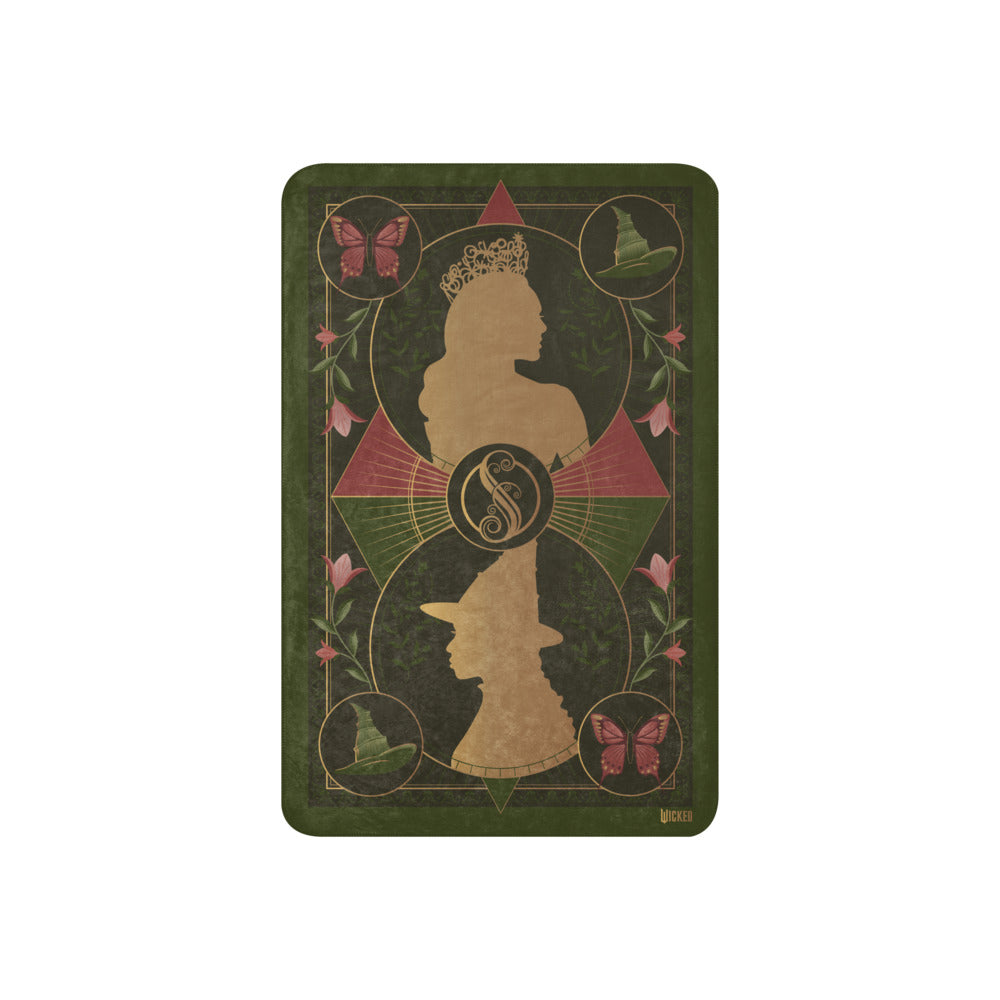 Wicked Enchanted Elements Elphaba & Glinda Sherpa Blanket 37 in x 57 in