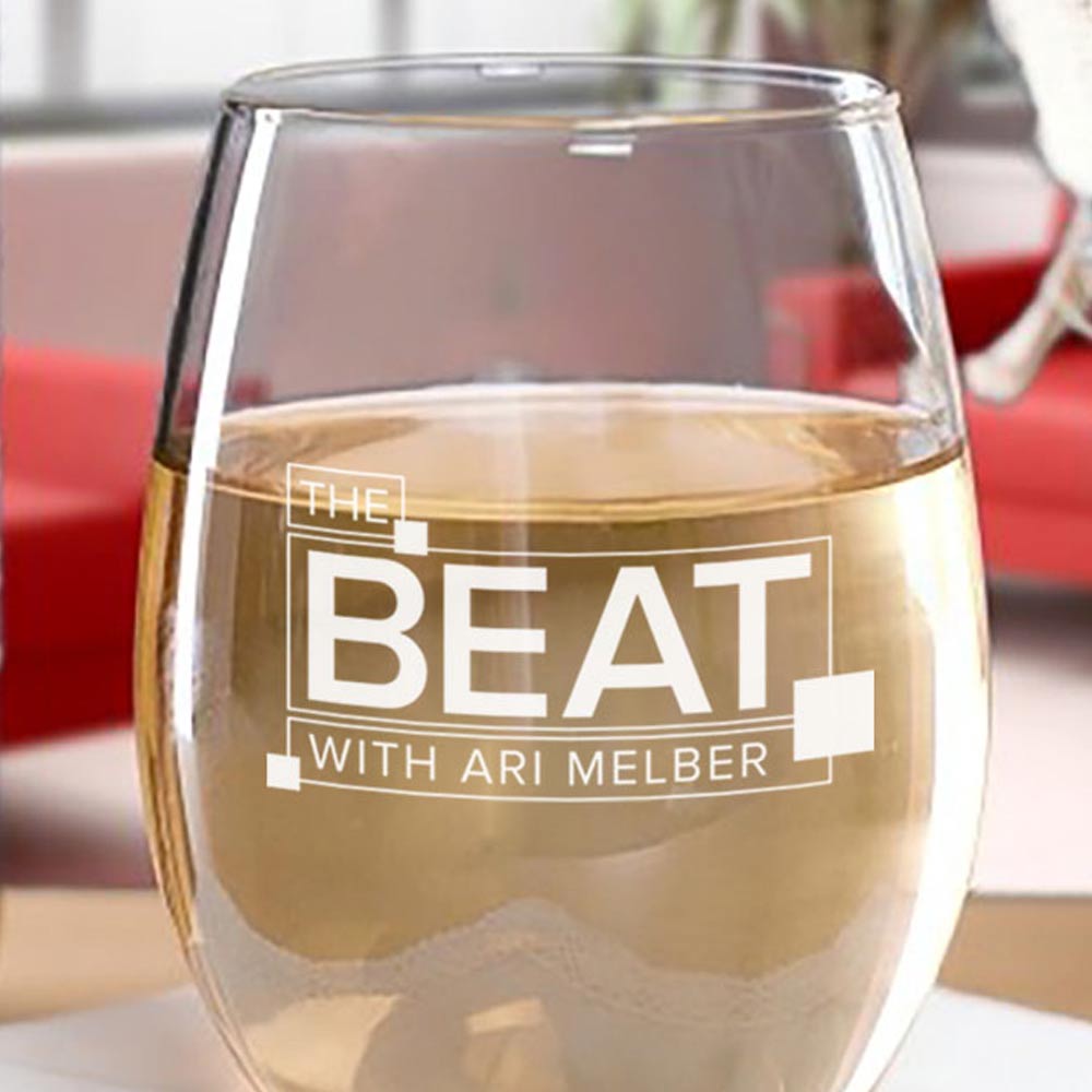 The Beat with Ari Melber Laser Engraved Stemless Wine Glass