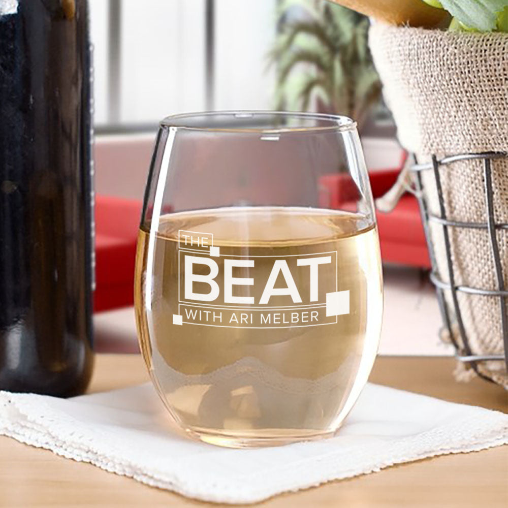 The Beat with Ari Melber Laser Engraved Stemless Wine Glass