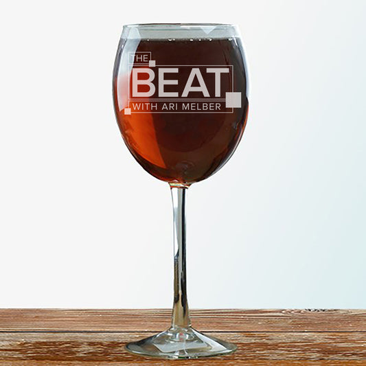 The Beat with Ari Melber Laser Engraved Wine Glass