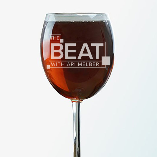 The Beat with Ari Melber Laser Engraved Wine Glass