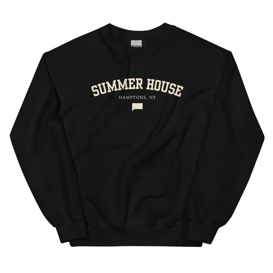 Summer House Varsity Crewneck Sweatshirt Black