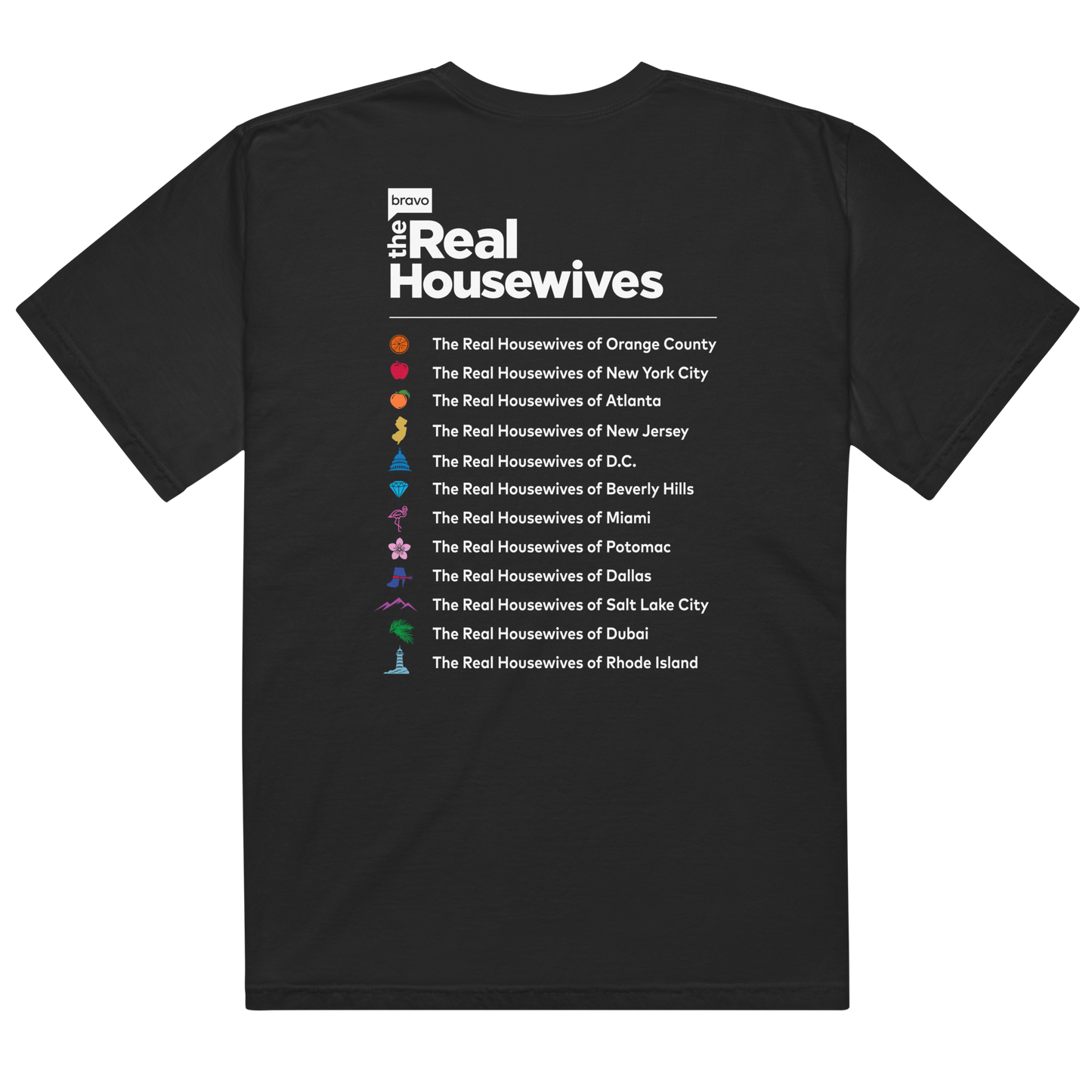 The Real Housewives 20th Anniversary T-Shirt Show Lineup