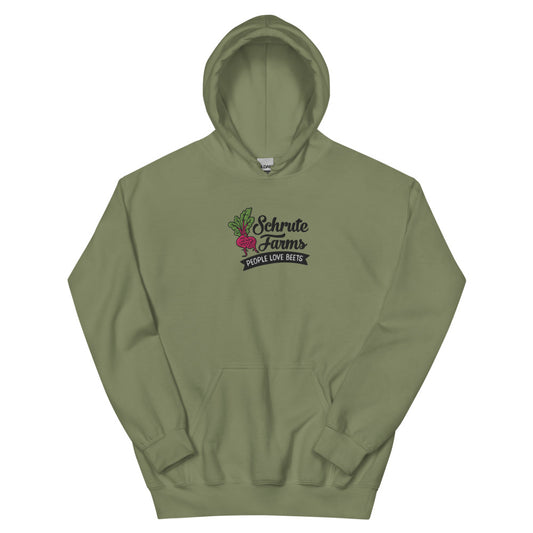 The Office Schrute Farm Embroidered Hoodie Military Green