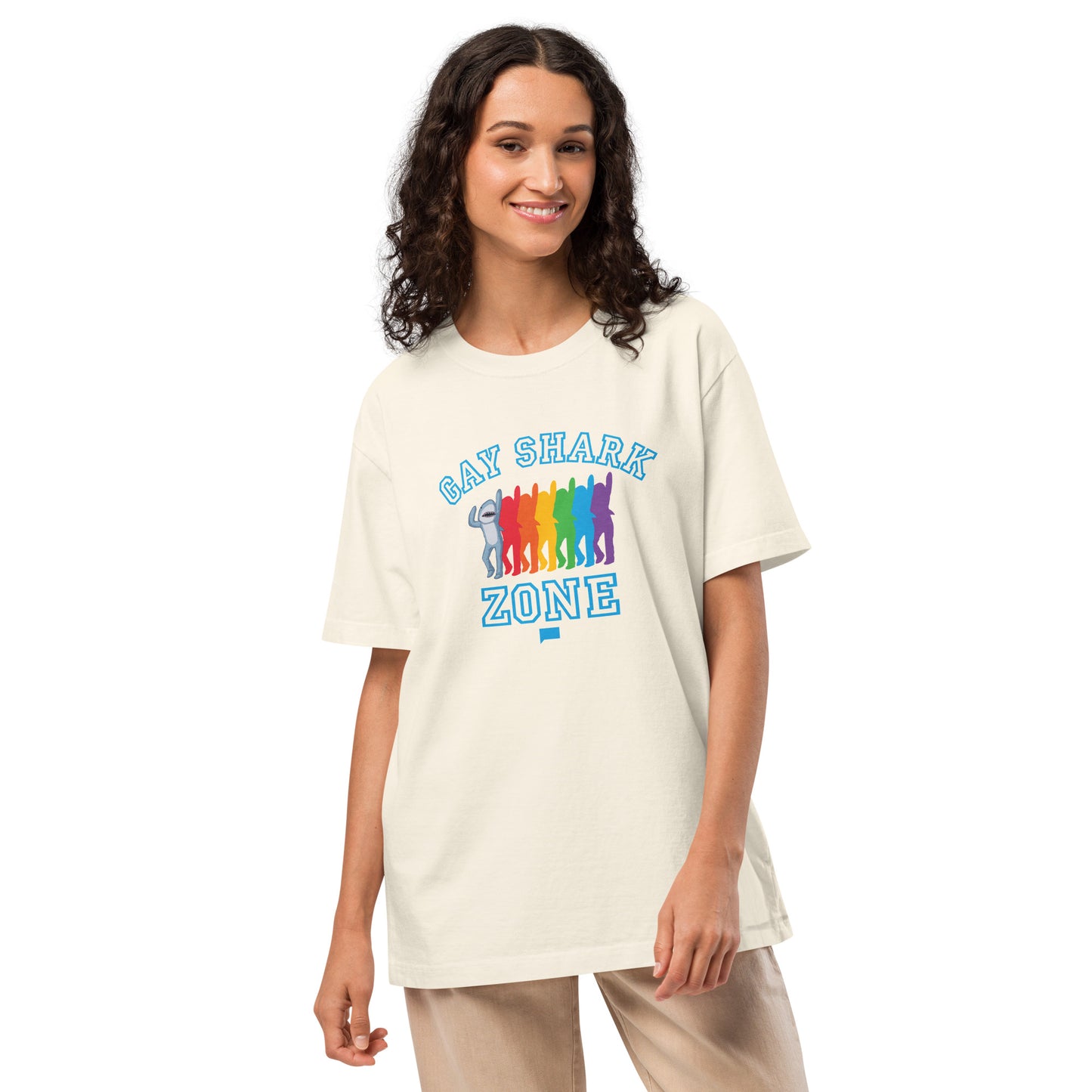Watch What Happens Live Oversized T-Shirt Gay Shark Zone