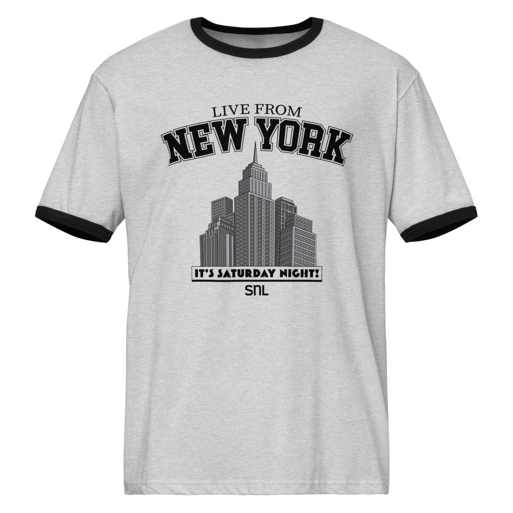 Saturday Night Live Ringer T-Shirt Live From New York Heather Gray / Black