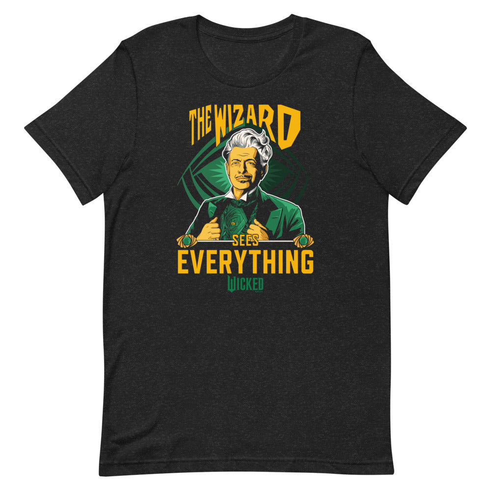 Wicked: For Good T-Shirt The Wizard Sees Everything Black Heather
