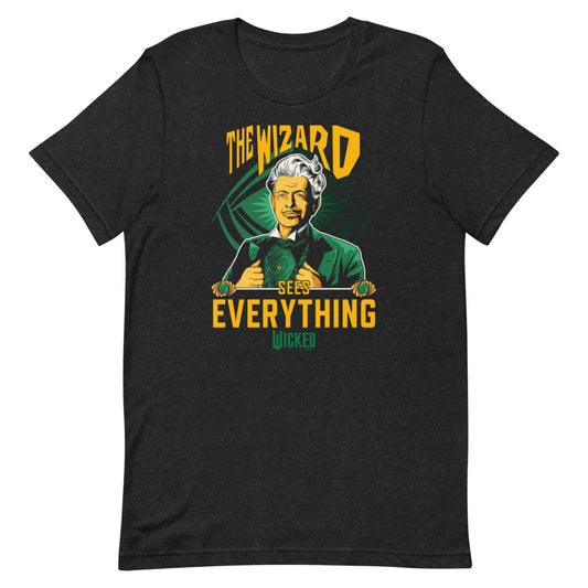 Wicked: For Good T-Shirt The Wizard Sees Everything Black Heather