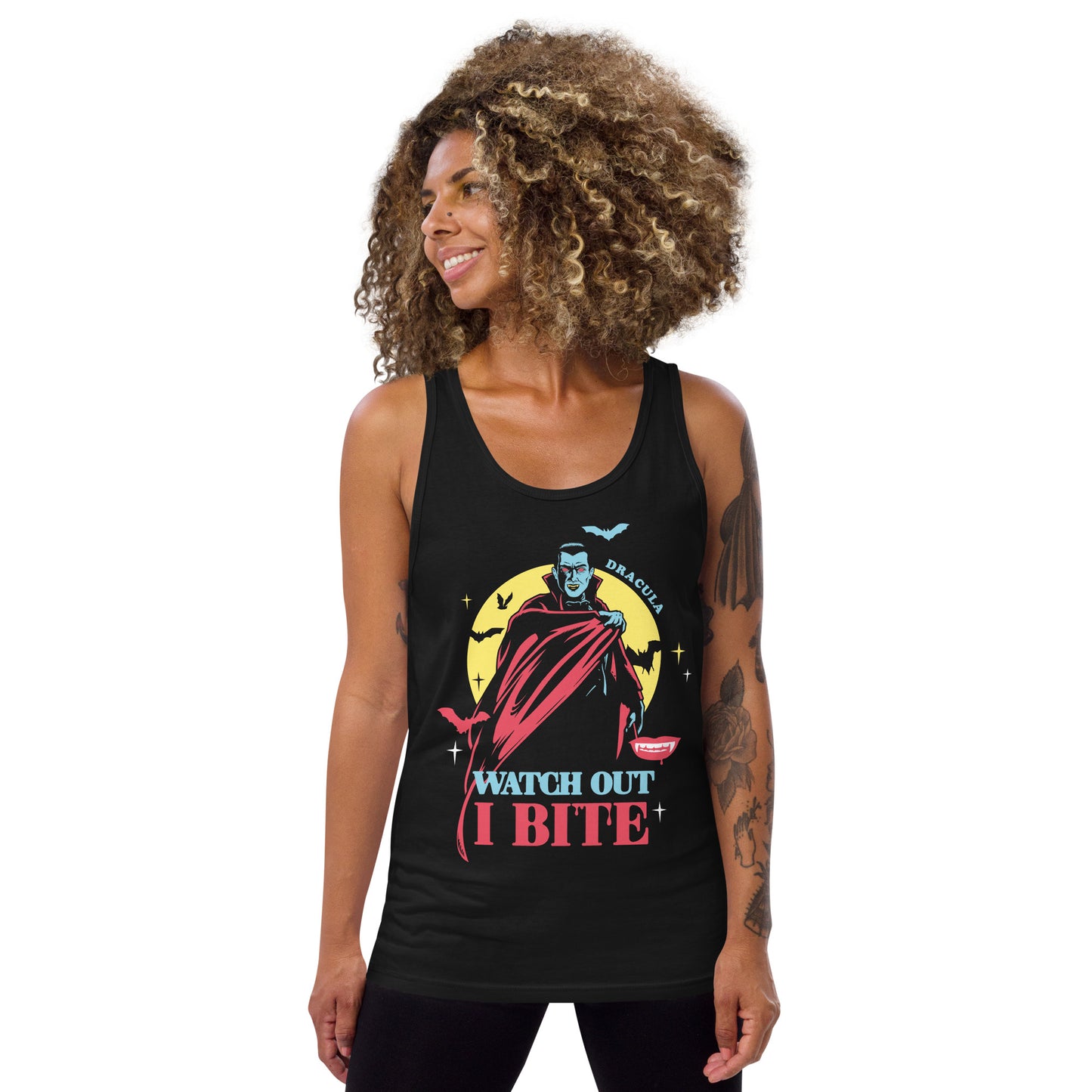 Universal Monsters Dracula Tank Top Watch Out I Bite