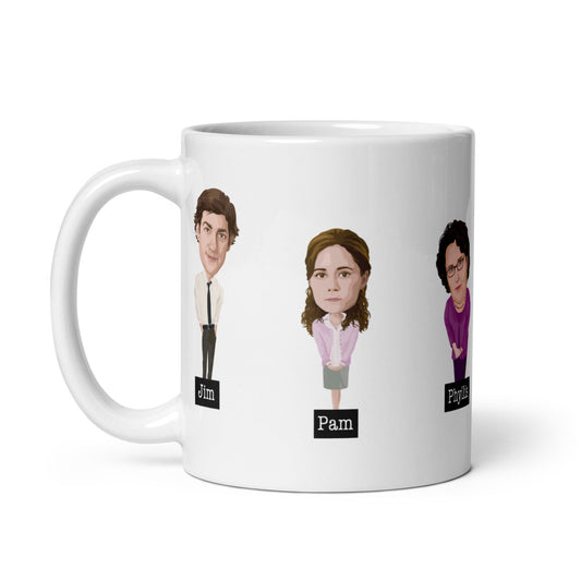 The Office Character Illustration White Mug