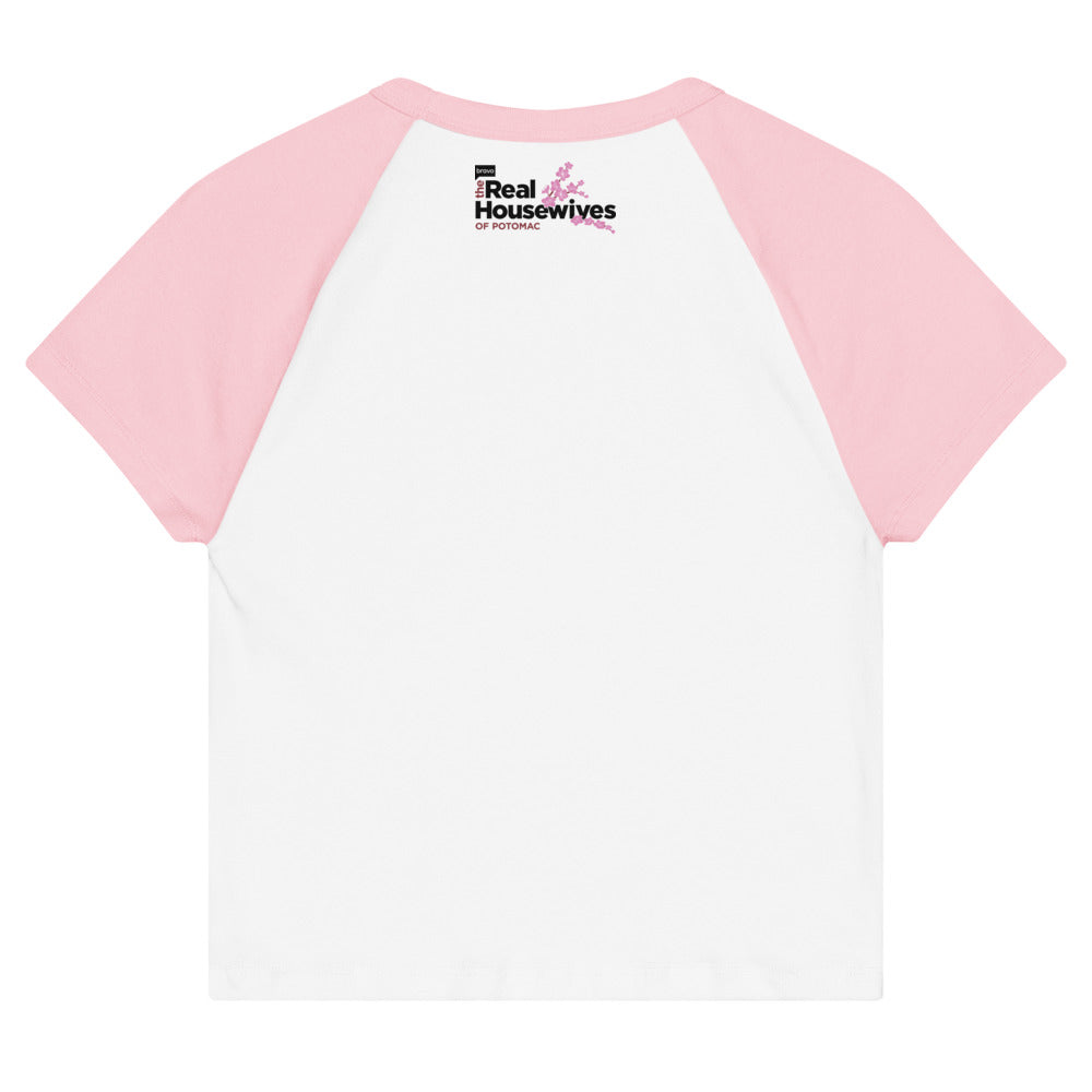 The Real Housewives of Potomac Women's Raglan Tee Toodle-doo  White/pink