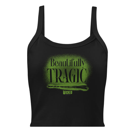 Wicked Beautifully Tragic Women's Micro-Rib Tank Top Solid Black Blend