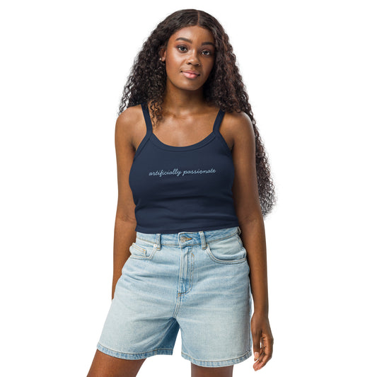 Sense and Sensibility Artificially Passionate Womens Micro Rib Tank Top