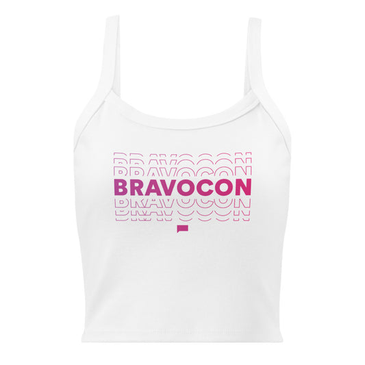 Bravo Gear BravoCon '25 Repeating Logo Women's Micro-Rib Tank Top White