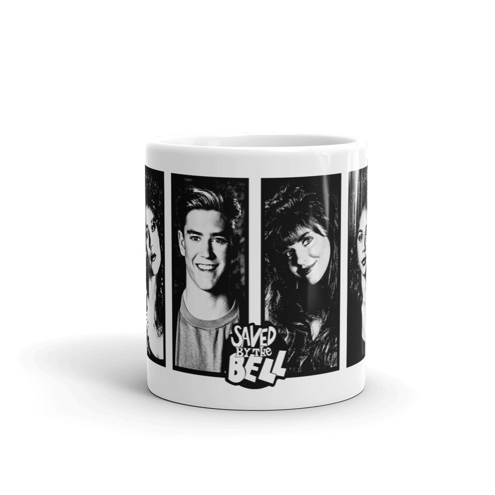 Saved By The Bell Black and White Cast White Mug