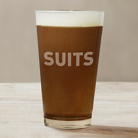 Suits Pint Glass