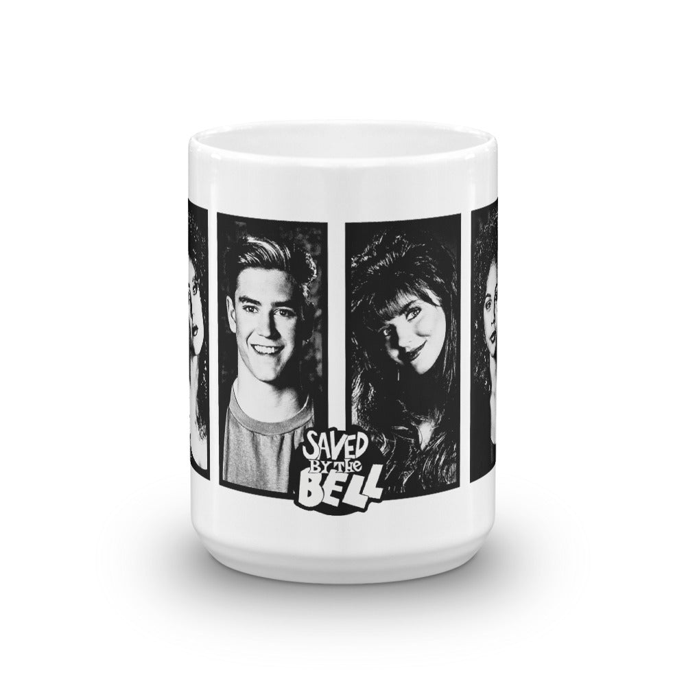 Saved By The Bell Black and White Cast White Mug