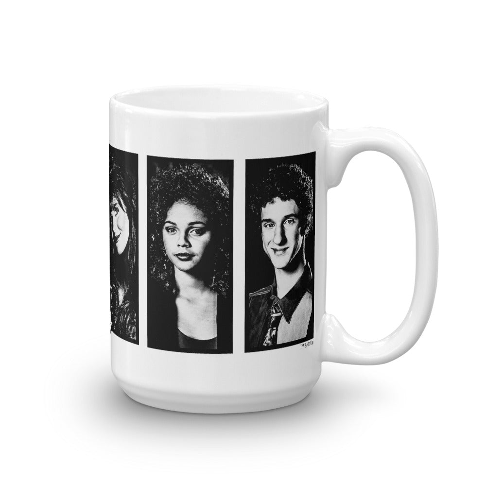 Saved By The Bell Black and White Cast White Mug