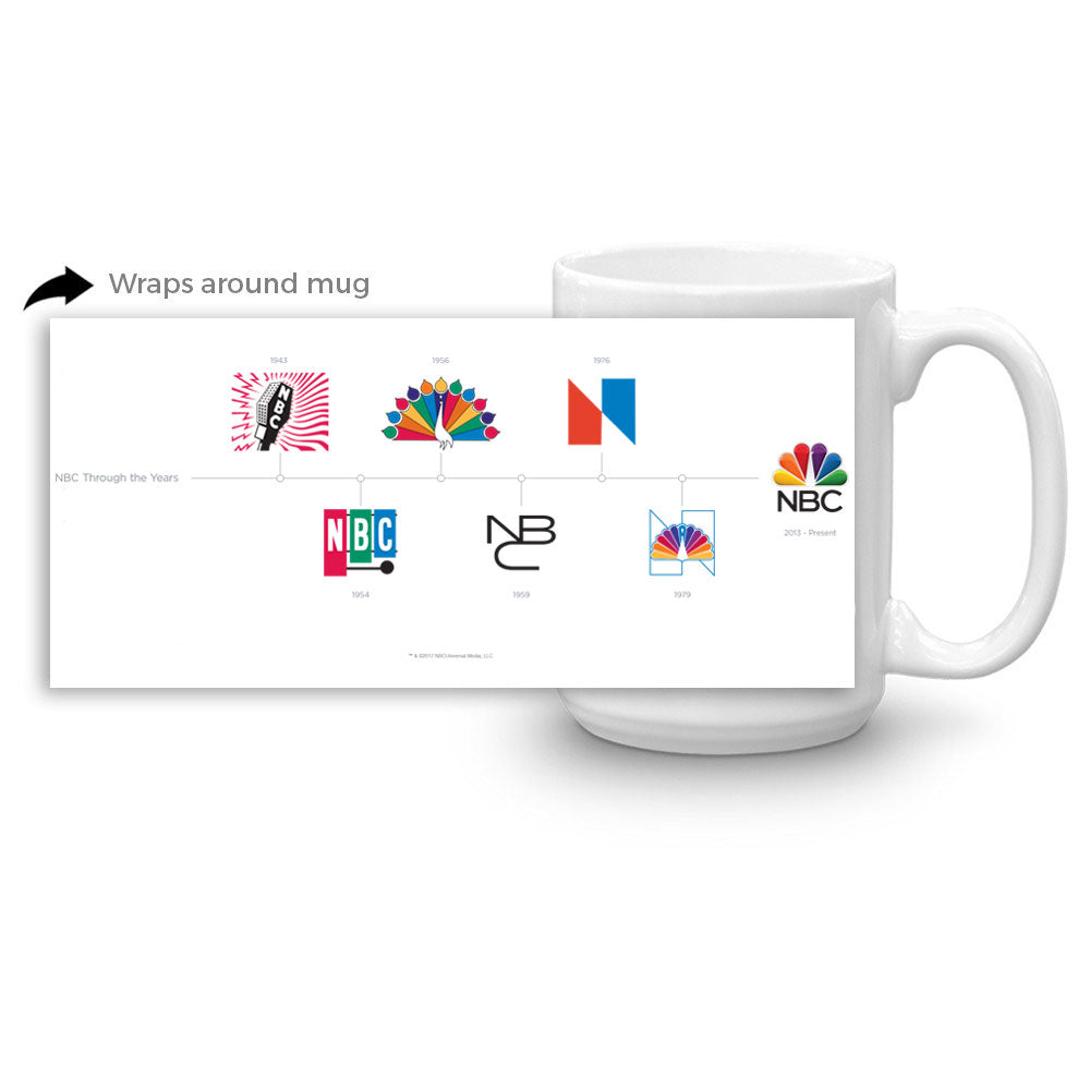 NBC Logo Timeline White Mug