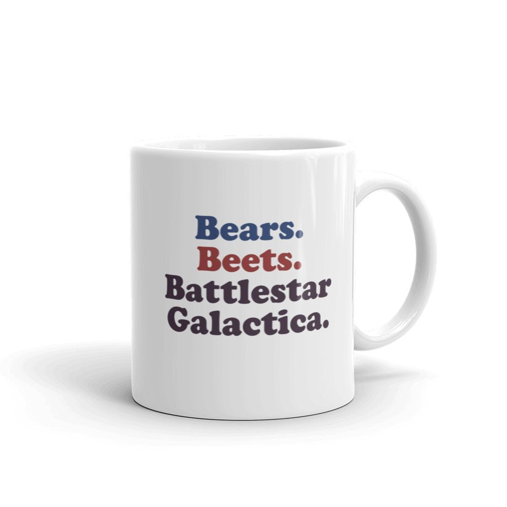 The Office Bears. Beets. Battlestar Galactica White Mug