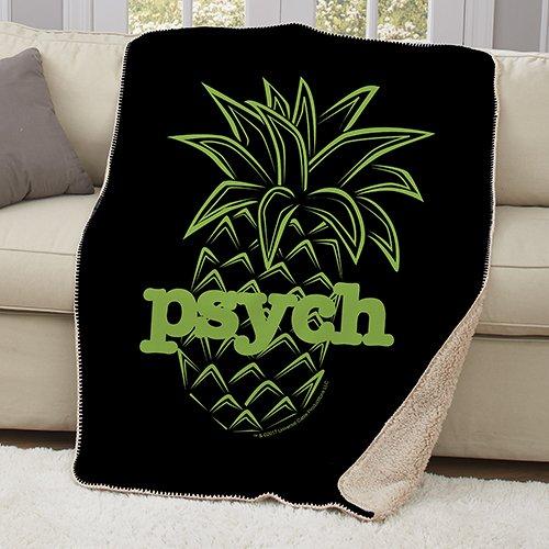 Psych Pineapple Sherpa Blanket