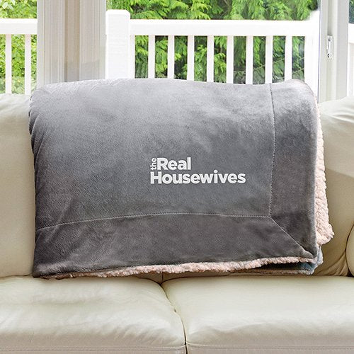 The Real Housewives Soft Sherpa Embroidered Blanket