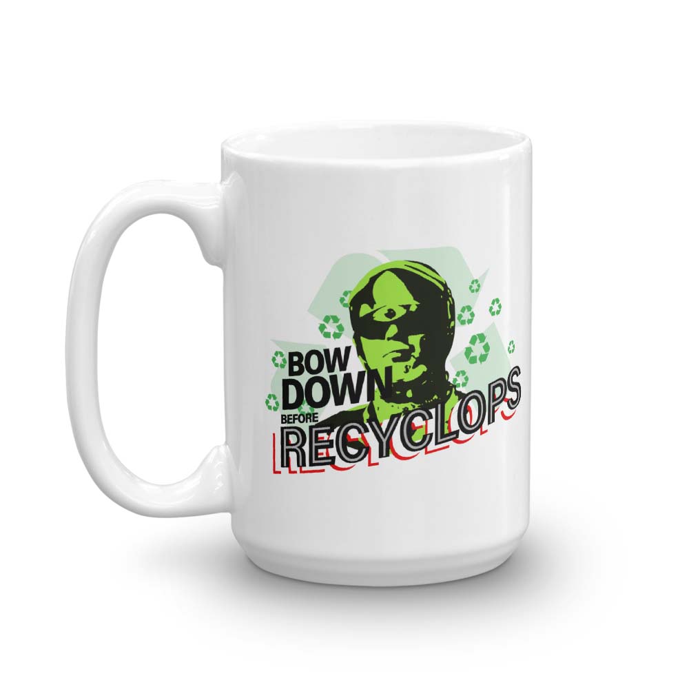 The Office Bow Down Before Recyclops White Mug