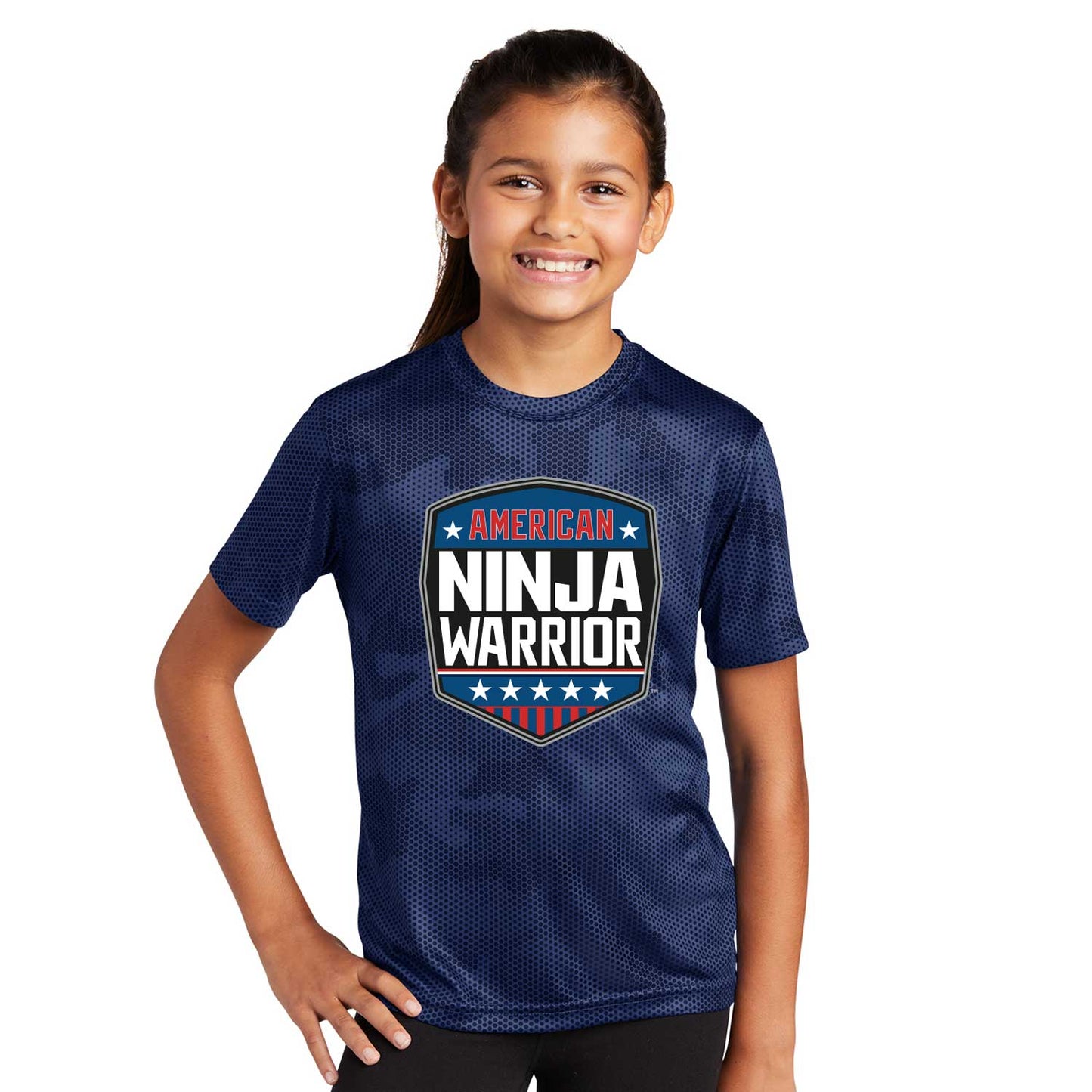 American Ninja Warrior Kids Camo Performance T-Shirt - Navy