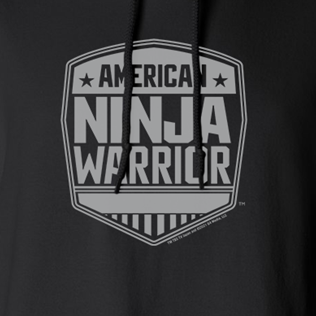 American Ninja Warrior Grey Logo Fleece Hooded Sweatshirt