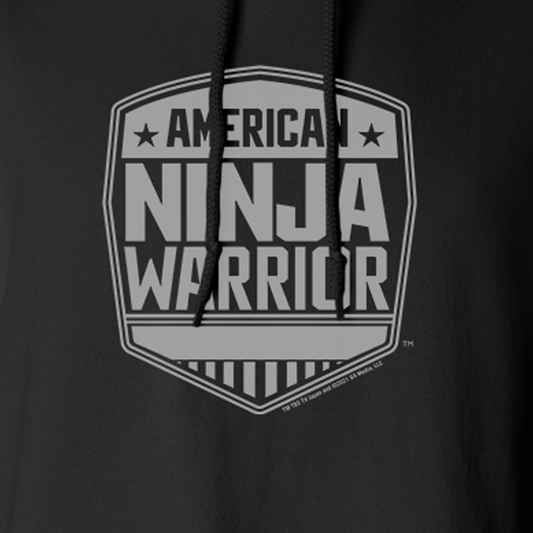 American Ninja Warrior Grey Logo Fleece Hooded Sweatshirt