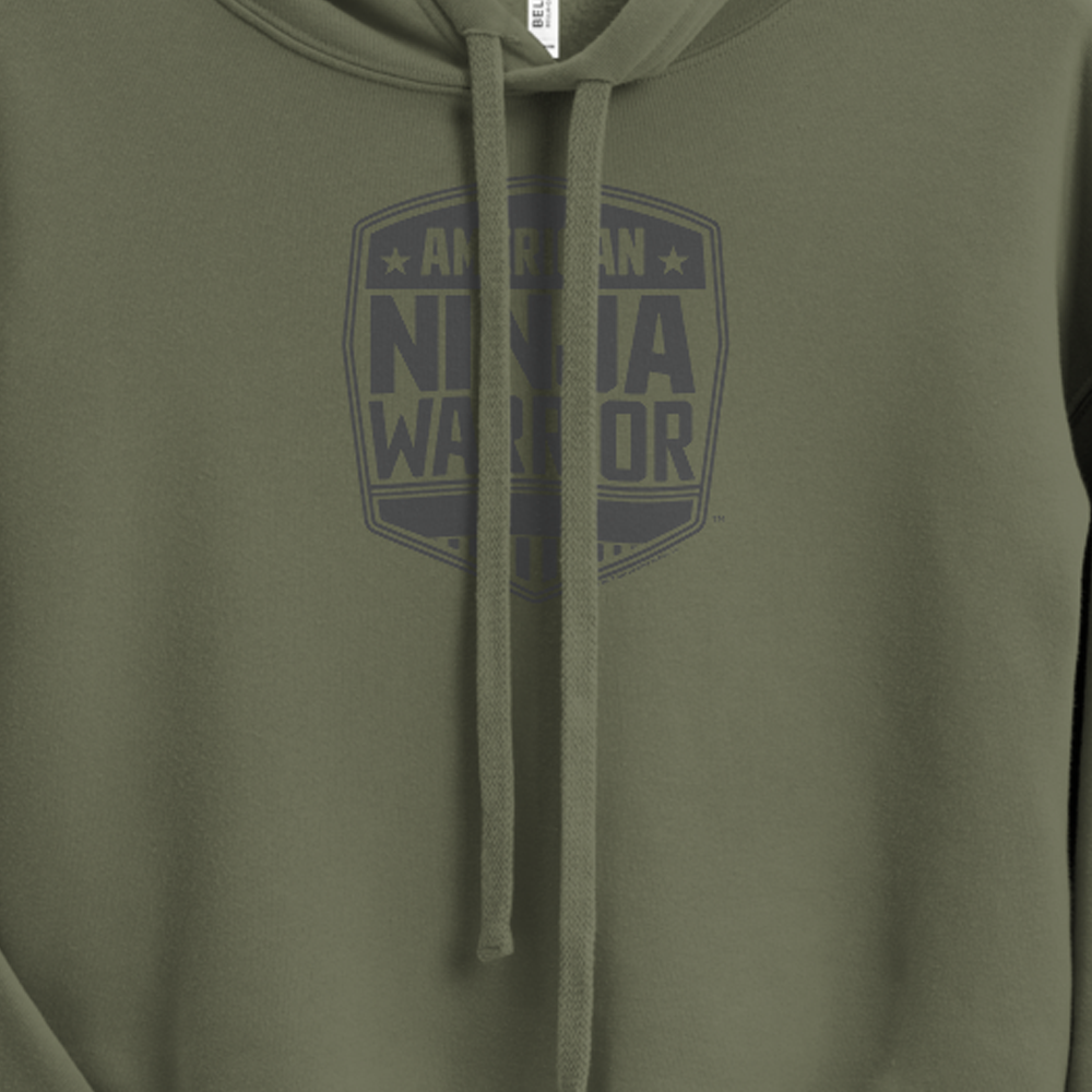 American Ninja Warrior Grey Logo Women's Fleece Crop Hooded Sweatshirt