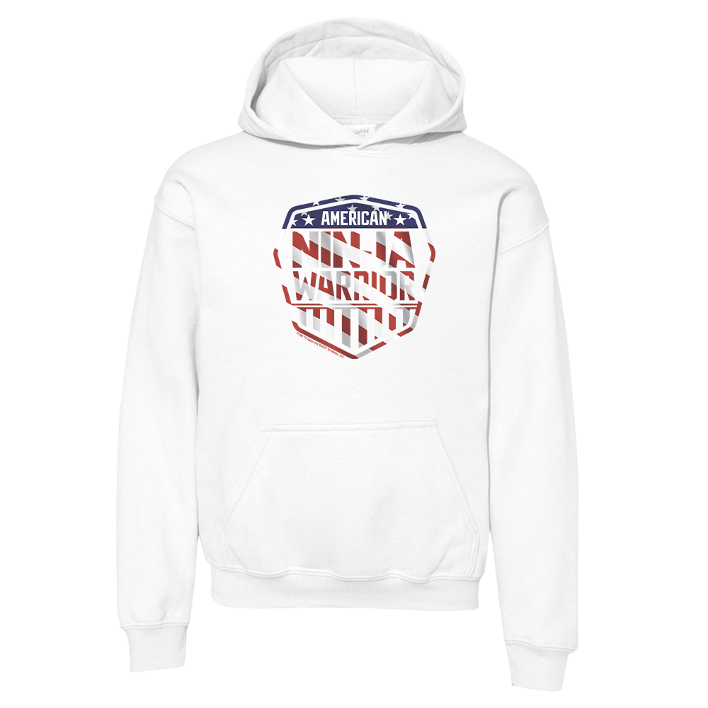 American Ninja Warrior Stripe Logo Youth Hooded Sweatshirt