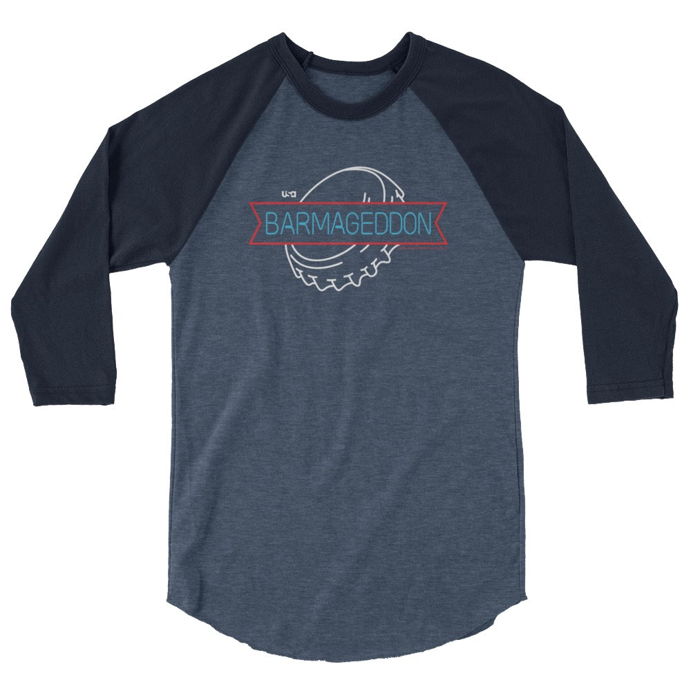 Barmageddon Logo Unisex 3/4 Sleeve Raglan Shirt