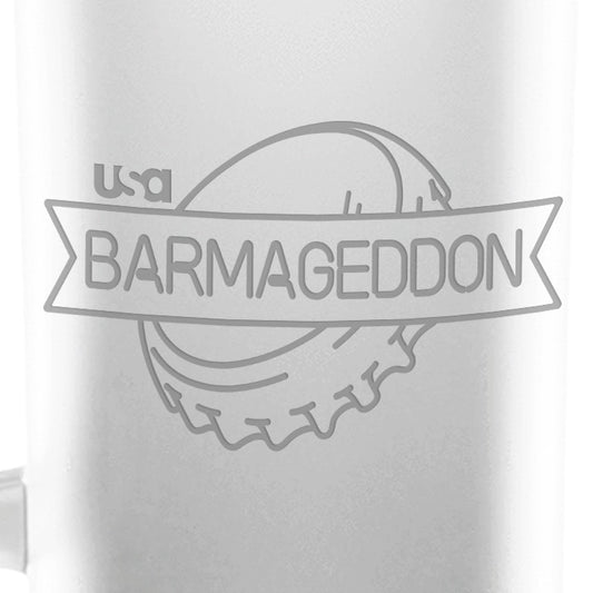 Barmageddon Logo 16 oz Frosted Beer Stein