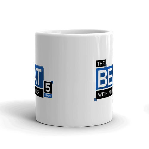 The Beat with Ari Melber 5th Anniversary White Mug