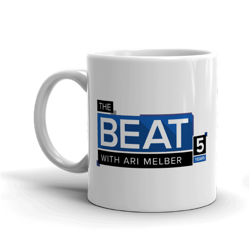 The Beat with Ari Melber 5th Anniversary White Mug