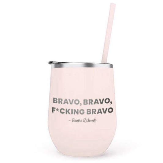 The Real Housewives of Beverly Hills Bravo, Bravo, F*cking Bravo Laser Engraved Wine Tumbler with Straw