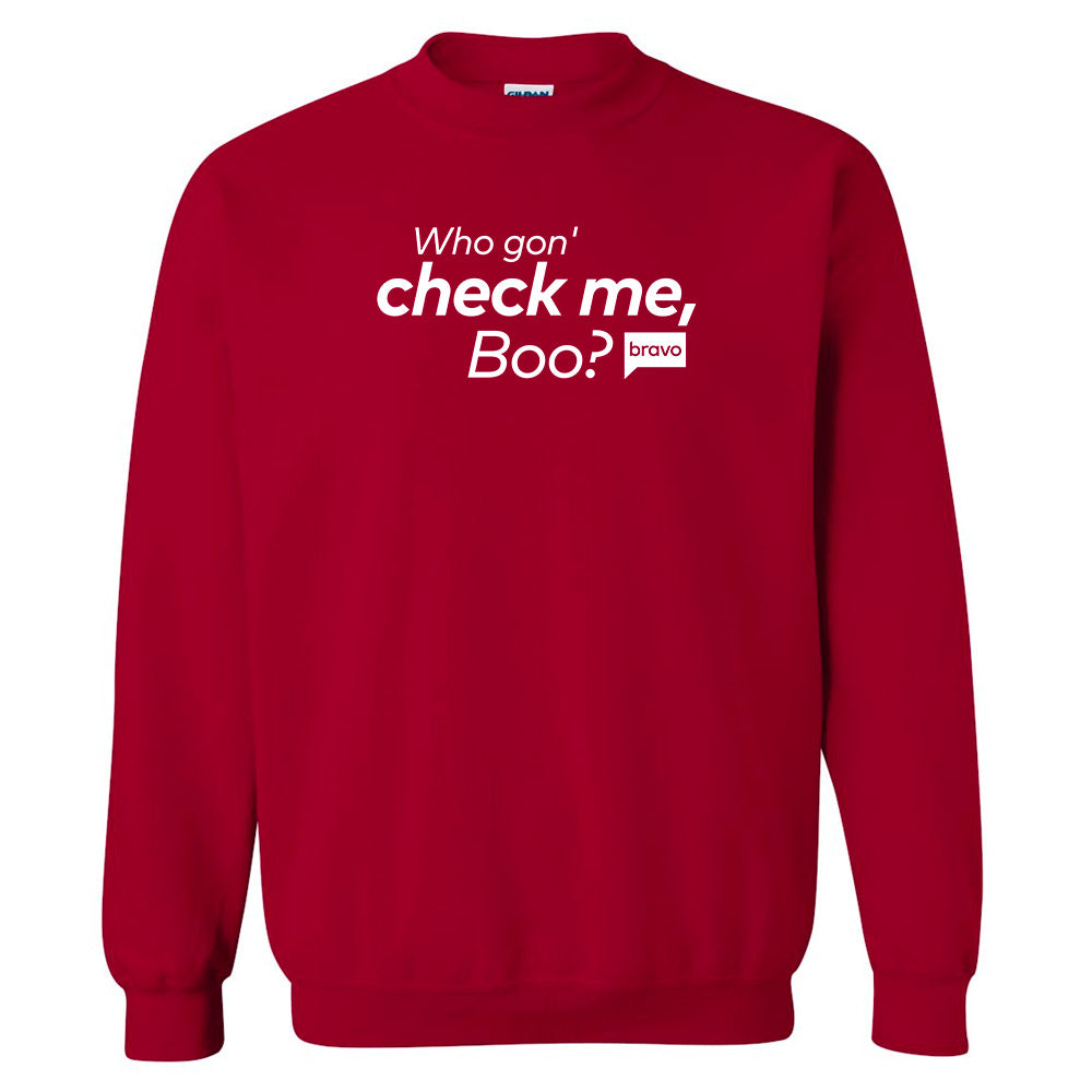 Bravo Gear Who Gon' Check Me, Boo? Fleece Crewneck Sweatshirt
