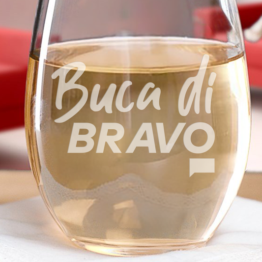 Bravo Gear Buca Di Bravo Laser Engraved Stemless Wine Glass