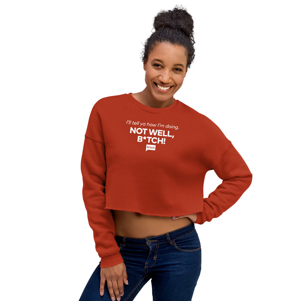 Bravo Gear How Am I Doing? Women's Fleece Crop Sweatshirt