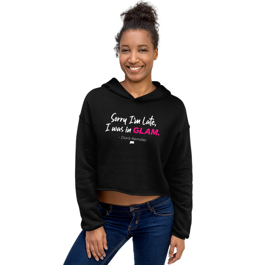 Bravo Gear Sorry I'm Late Dorit Kemsley Women's Fleece Crop Hoodie