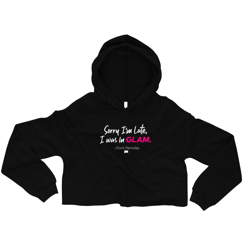 Bravo Gear Sorry I'm Late Dorit Kemsley Women's Fleece Crop Hoodie