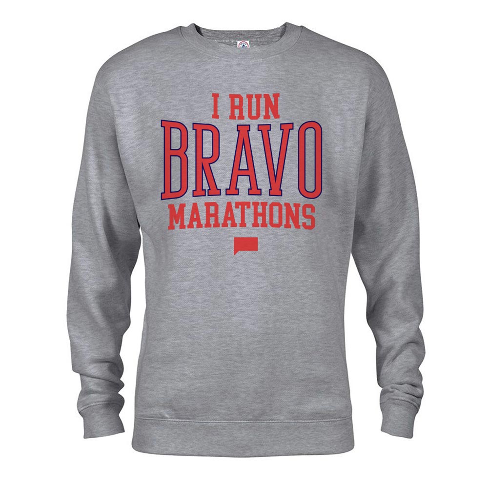 I Run Bravo Marathons Fleece Crewneck Sweatshirt
