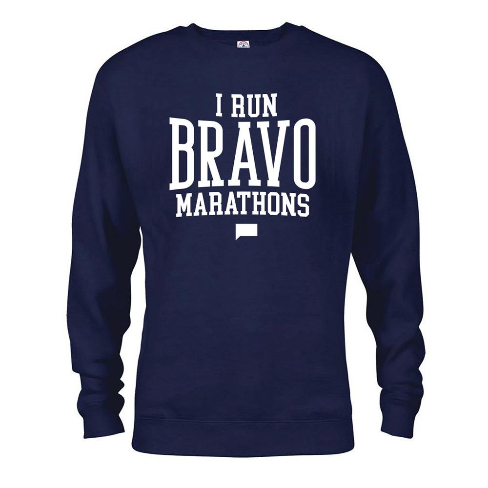 I Run Bravo Marathons Fleece Crewneck Sweatshirt