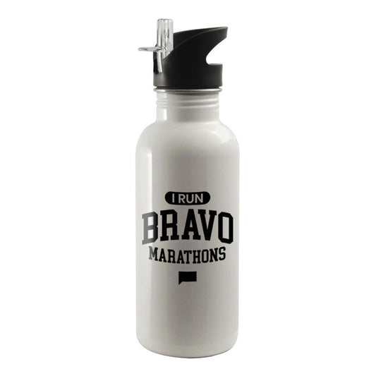 Bravo Gear I Run Bravo Marathons 20 oz Screw Top Water Bottle with Straw