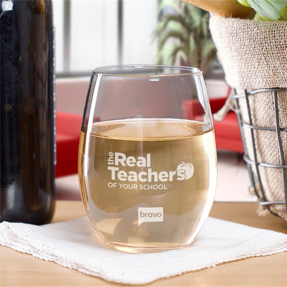 Bravo Gear The Real Teachers Personalized Laser Engraved Stemless Wine Glass